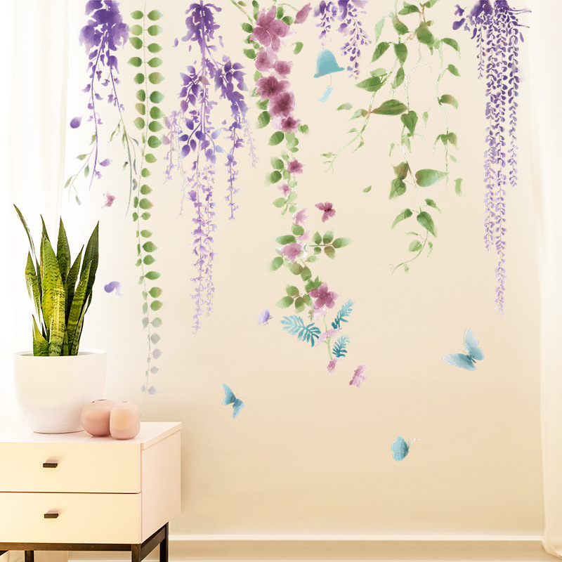 High quality plants and flowers large wall stickers decoration 3d  for home decor