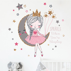 Self adhesive hot-selling girls wall stickers decals for nursery baby kids bedroom decoration