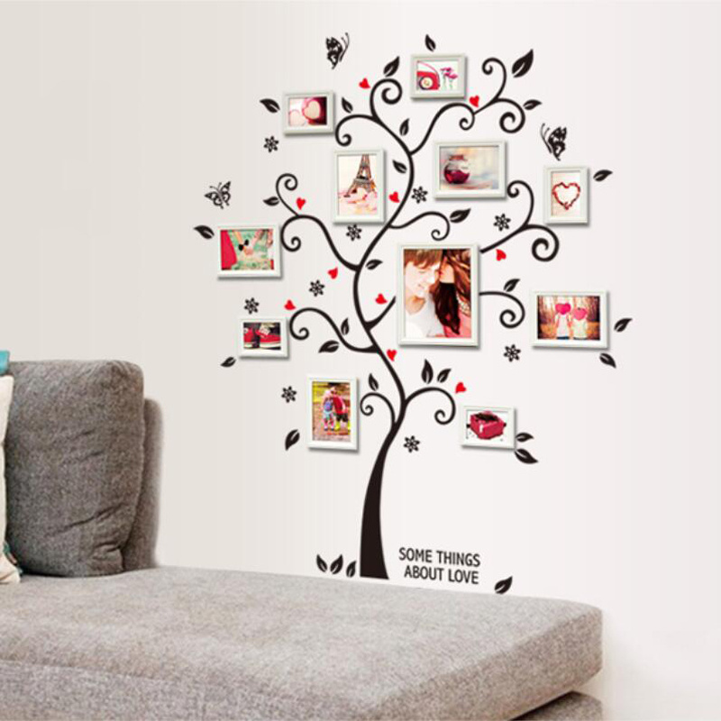 Kids family tree black pvc baby bedroom decor wall stickers