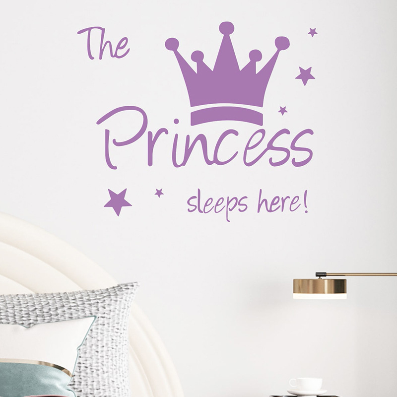 High quality girl room princess sleep here wall art stickers waterproof wall stickers for home decor