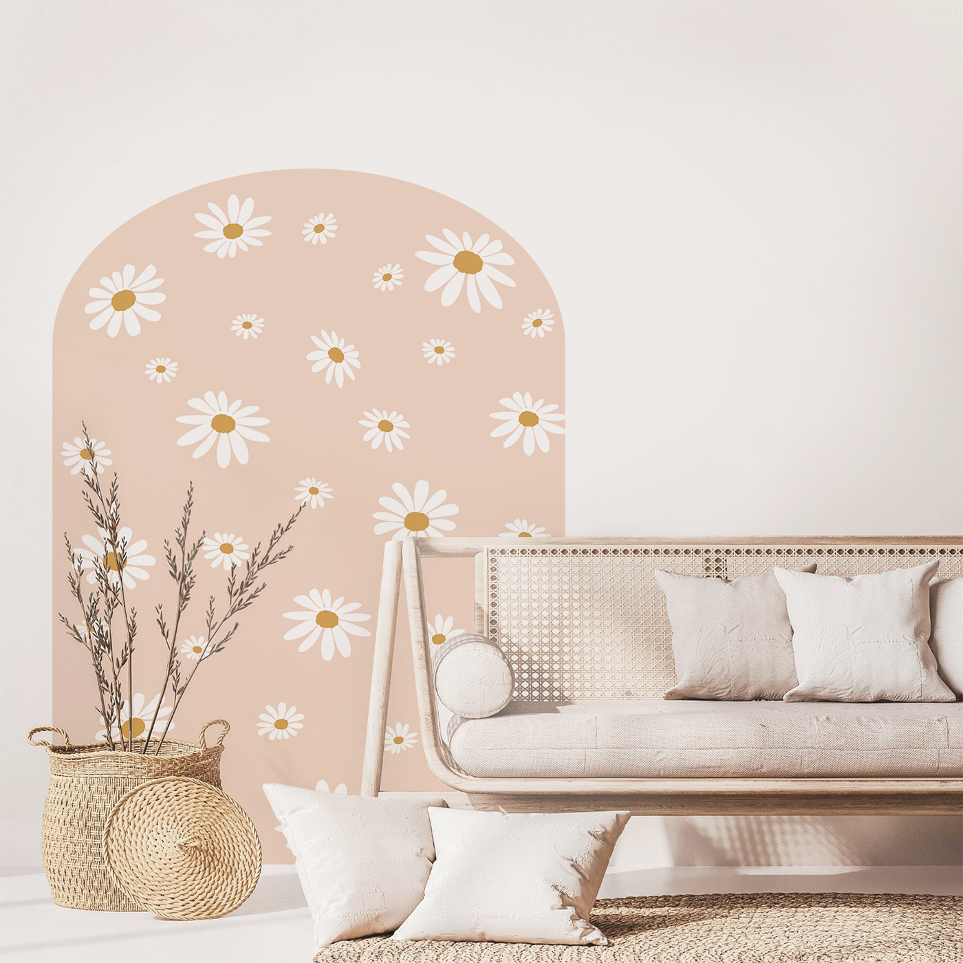 Creative daisy wall stickers flower water proof die cut stickers wall stickers for home decor living room decoration