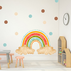 Creative boho rainbow polka dot wall stickers for baby room