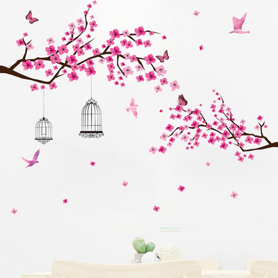 High quality tree birds and butterfly decorations 3d large decoration wall decal room wall stickers for home decor