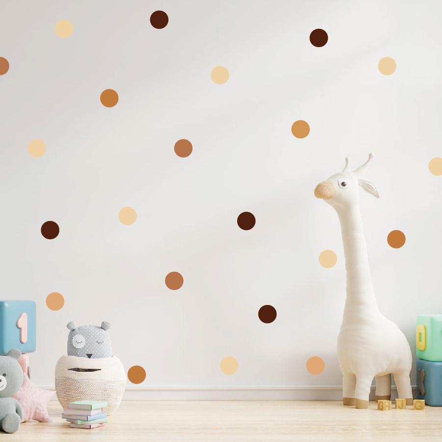 home decoration adhesive diy polka dots wall sticker for kids Children nursery school decor Boho wall decals