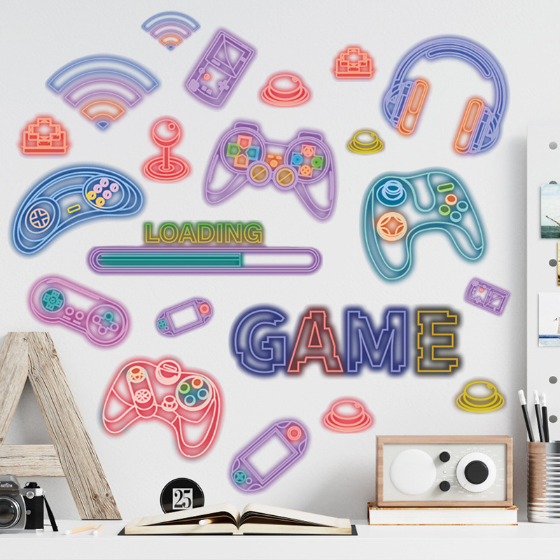 High quality gamer wall stickers for kids room glow in the dark stickers for home decor