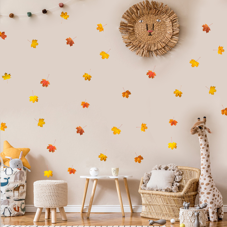 Removable kids Baby room DIY autumn leaves wall sticker