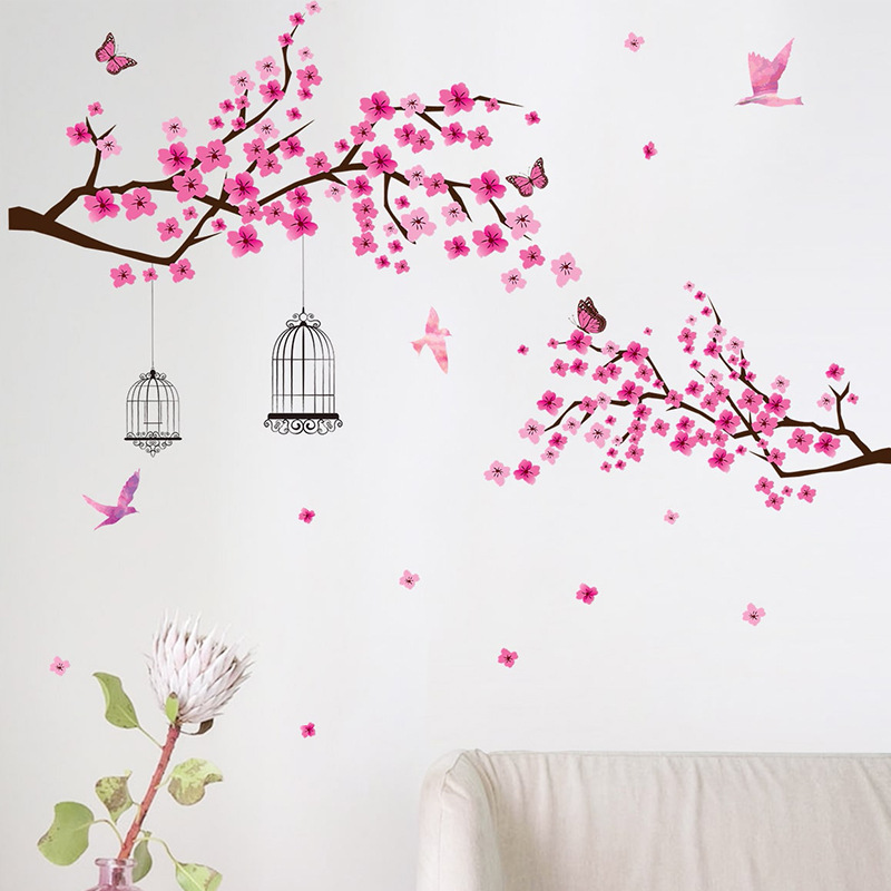 High quality tree birds and butterfly decorations 3d large decoration wall decal room wall stickers for home decor