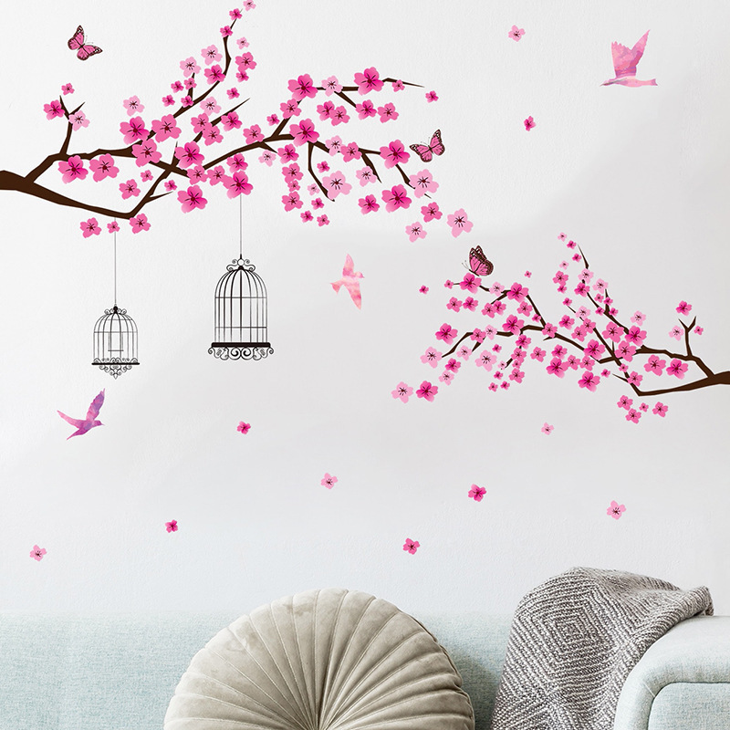 High quality tree birds and butterfly decorations 3d large decoration wall decal room wall stickers for home decor