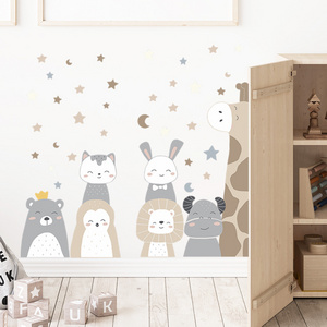 self adhesive 3d cartoon animals woodland baby wall decals