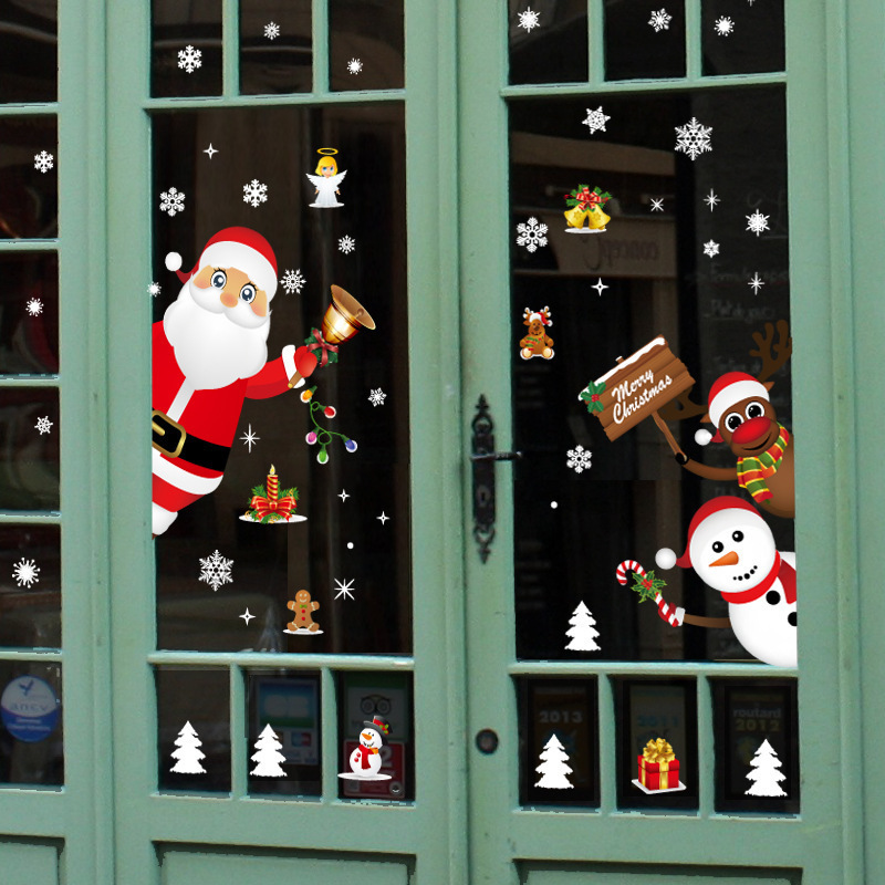 Hot-selling Self-Adhesive Removable Christmas tree window sticker wall decals for home shop party decoration