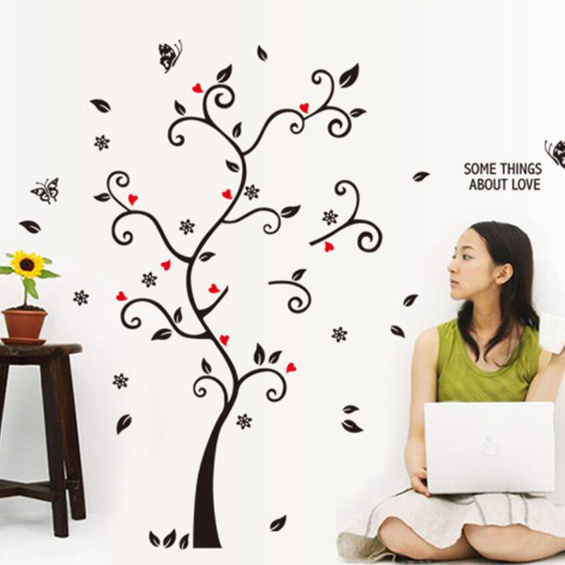 Kids family tree black pvc baby bedroom decor wall stickers