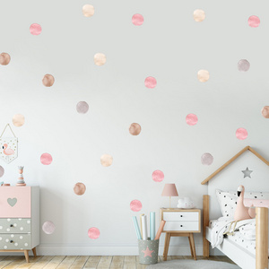 New arrival watercolor Vintage Circle Polka Dot  Boho Wall Stickers For Nursery Kids Room decoration