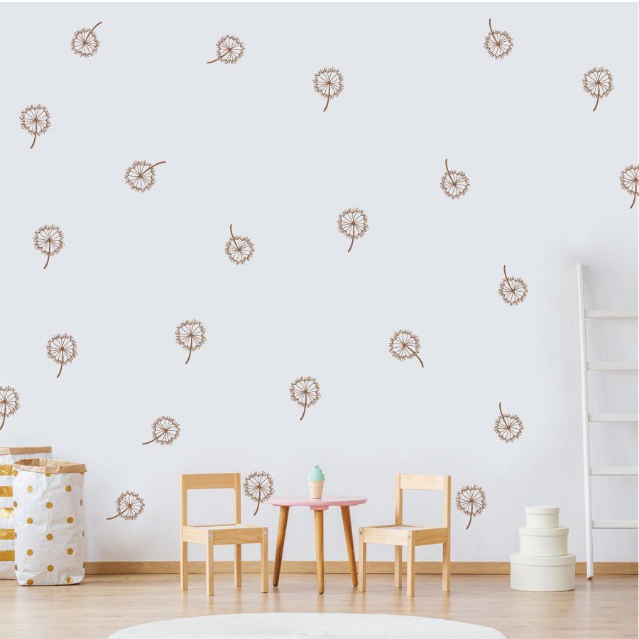 2023 hot sale removable dandelion boho wall stickers die cut for kids baby room decoration kiss cut wall decals girls gift