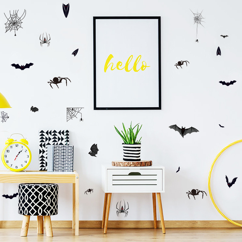 happy Halloween BAT PVC electrostatic film  wall sticker