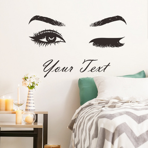 Living room decoration 3d adhesive salon eyelashes wall stickers