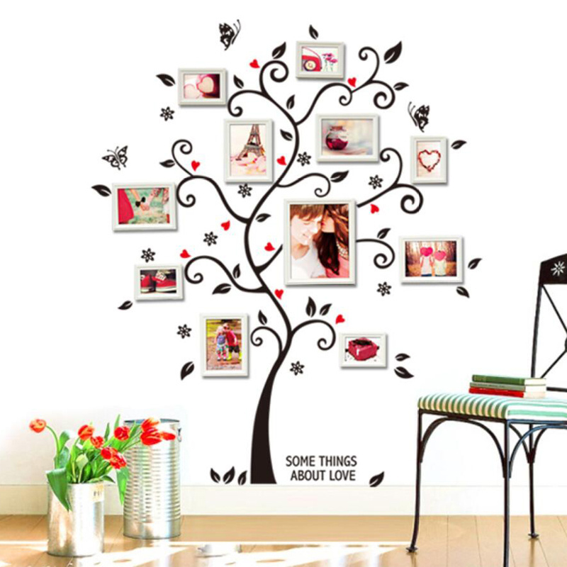 Kids family tree black pvc baby bedroom decor wall stickers