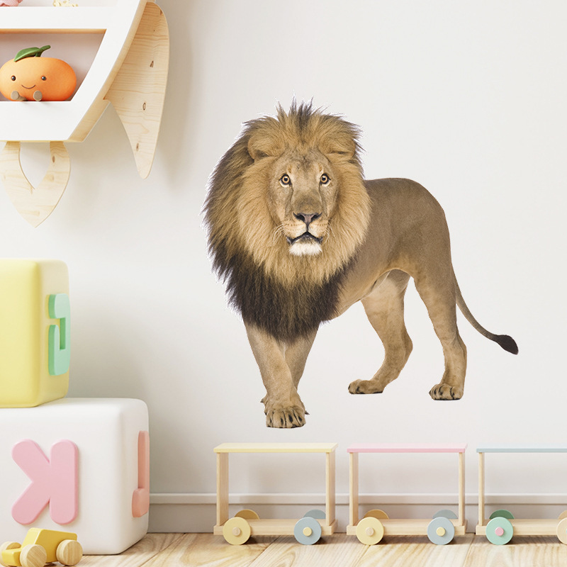 PVC water proof Cool lion decoration wall sticker for kids boy bedroom decoration