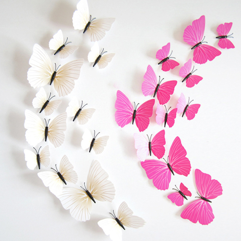 12pc/set Home wall decoration romanatic 3d sticker butterfly