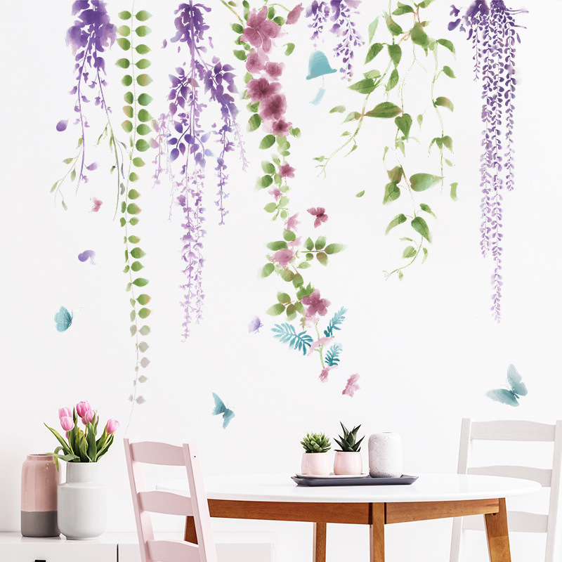 High quality plants and flowers large wall stickers decoration 3d  for home decor