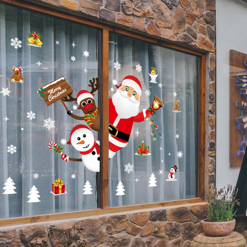 Hot-selling Self-Adhesive Removable Christmas tree window sticker wall decals for home shop party decoration