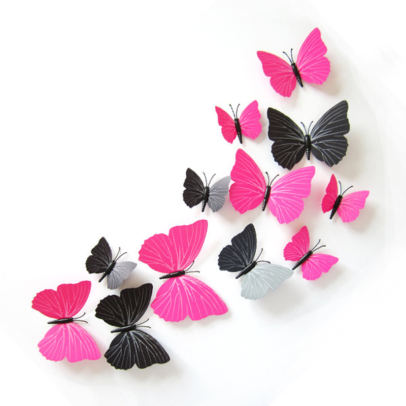 12pc/set Home wall decoration romanatic 3d sticker butterfly