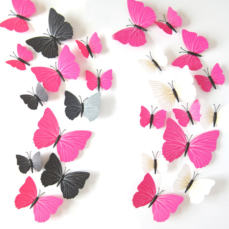 12pc/set Home wall decoration romanatic 3d sticker butterfly