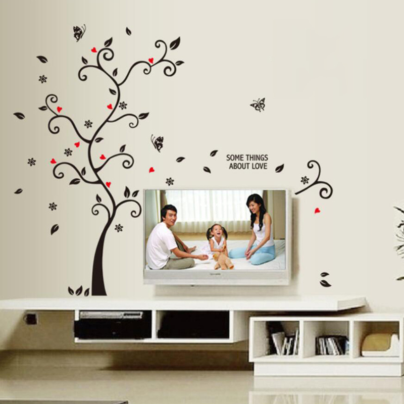 Kids family tree black pvc baby bedroom decor wall stickers