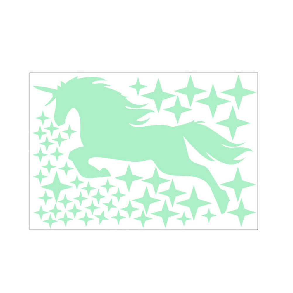 Custom vinyl baby room decor 3d stars glow in the dark wall stickers unicorn