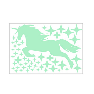 Custom vinyl baby room decor 3d stars glow in the dark wall stickers unicorn