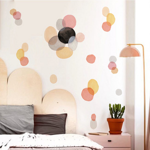 Hot-selling self-adhesive watercolor dots wall stickers kids baby nursery room kindergarten decoration