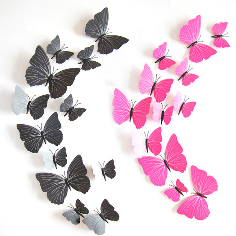 12pc/set Home wall decoration romanatic 3d sticker butterfly