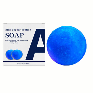 Wholesale Blue copper peptide soap Hand Made Skin Whitening Acne Soap Kojic Acid With Kojic acid Face Body Soap