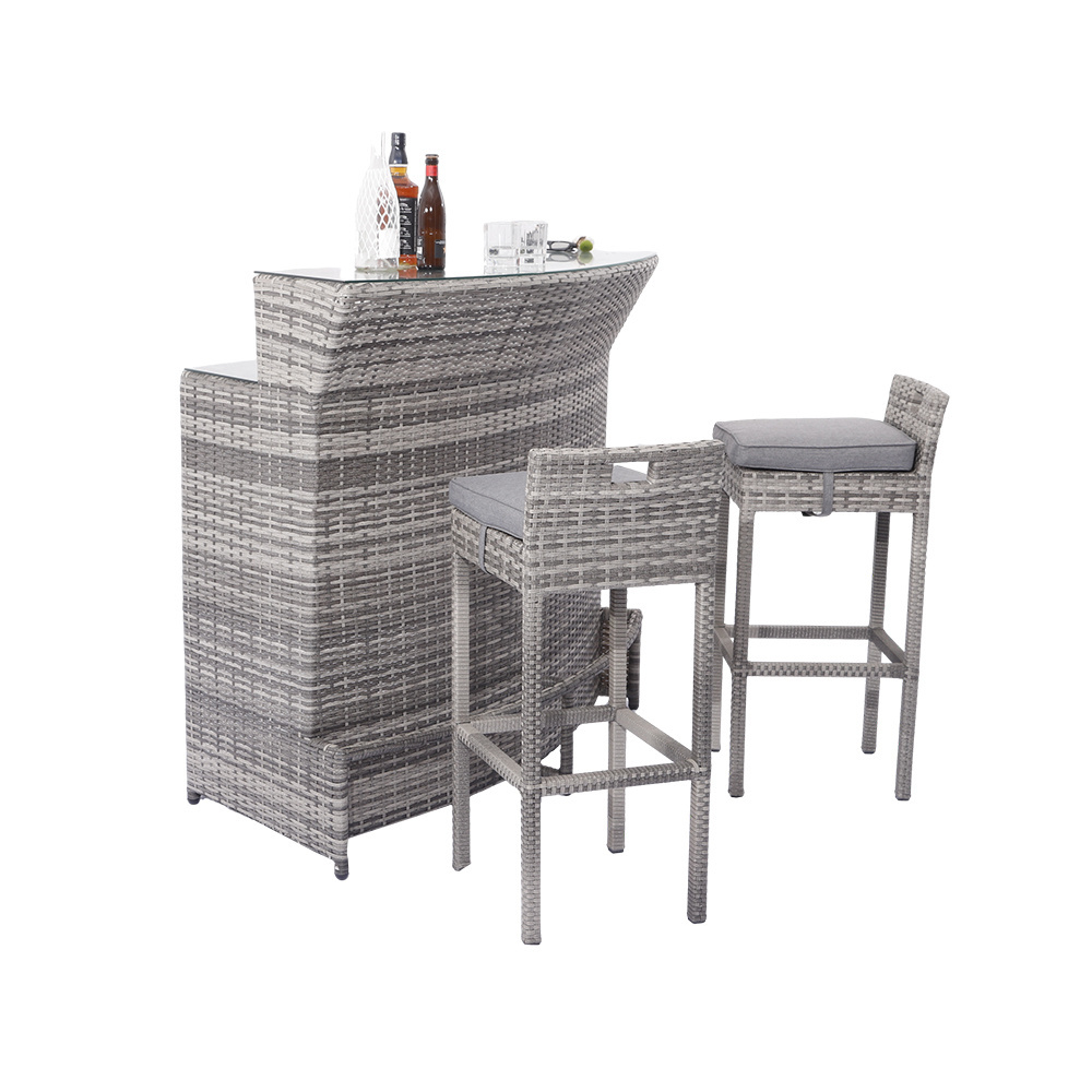 New Style Garden Furniture Home Bar and High Chairs Outdoor Barstool Metal Frame Garden Rattan Furniture