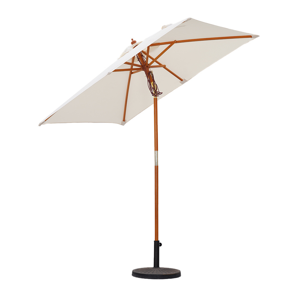 commercial outdoor beach  garden wood  parasol pulley umbrella