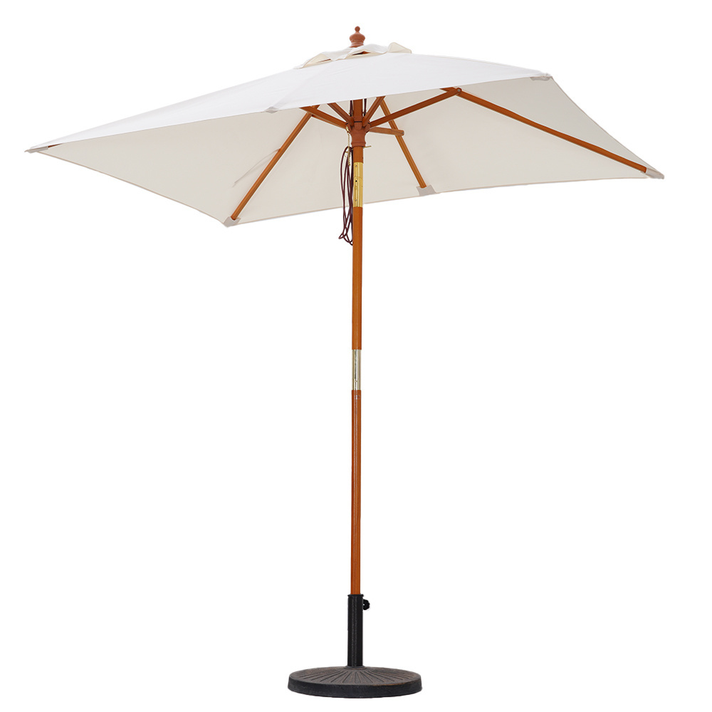 commercial outdoor beach  garden wood  parasol pulley umbrella