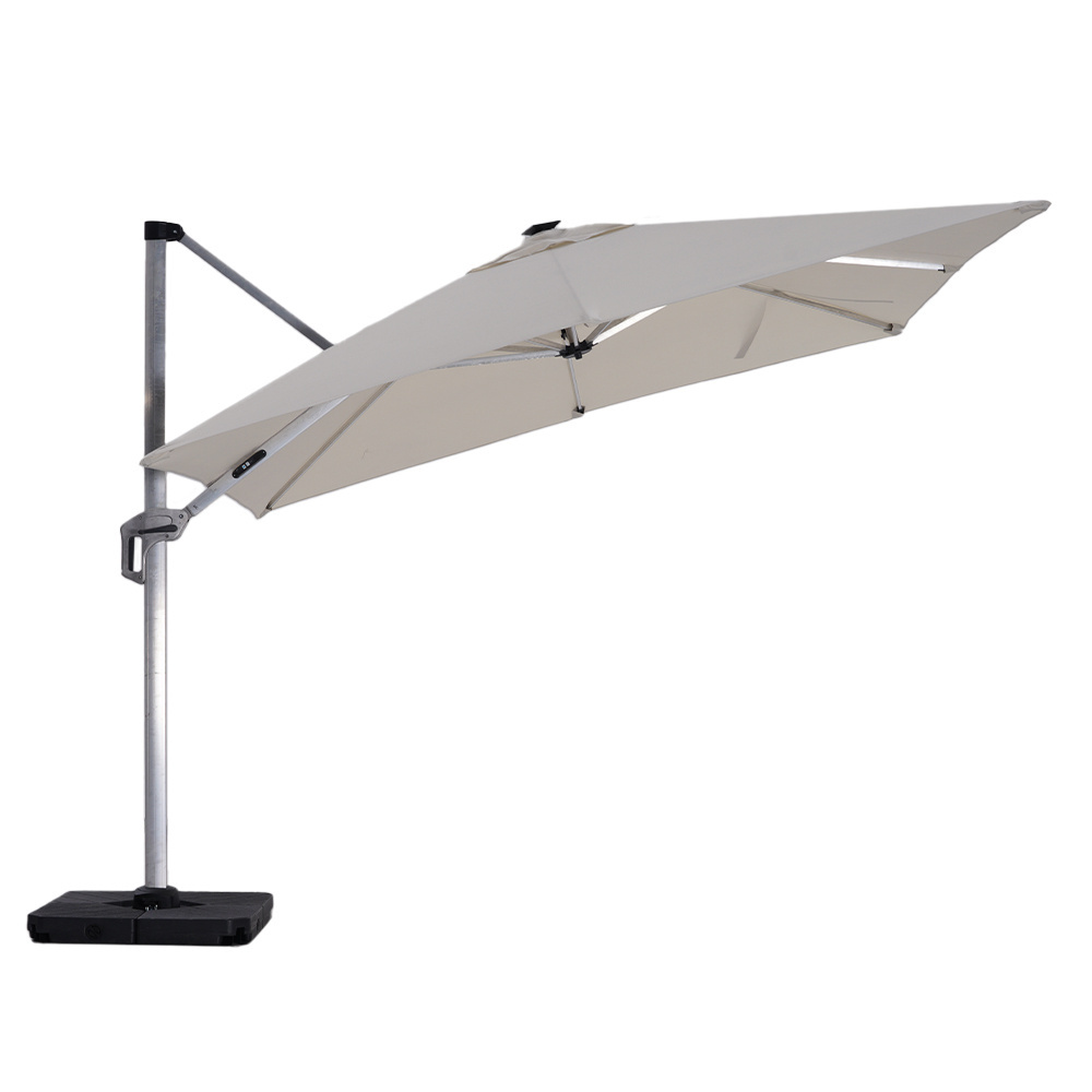 parasol  patio outdoor  garden aluminum led  light Cantilever umbrella