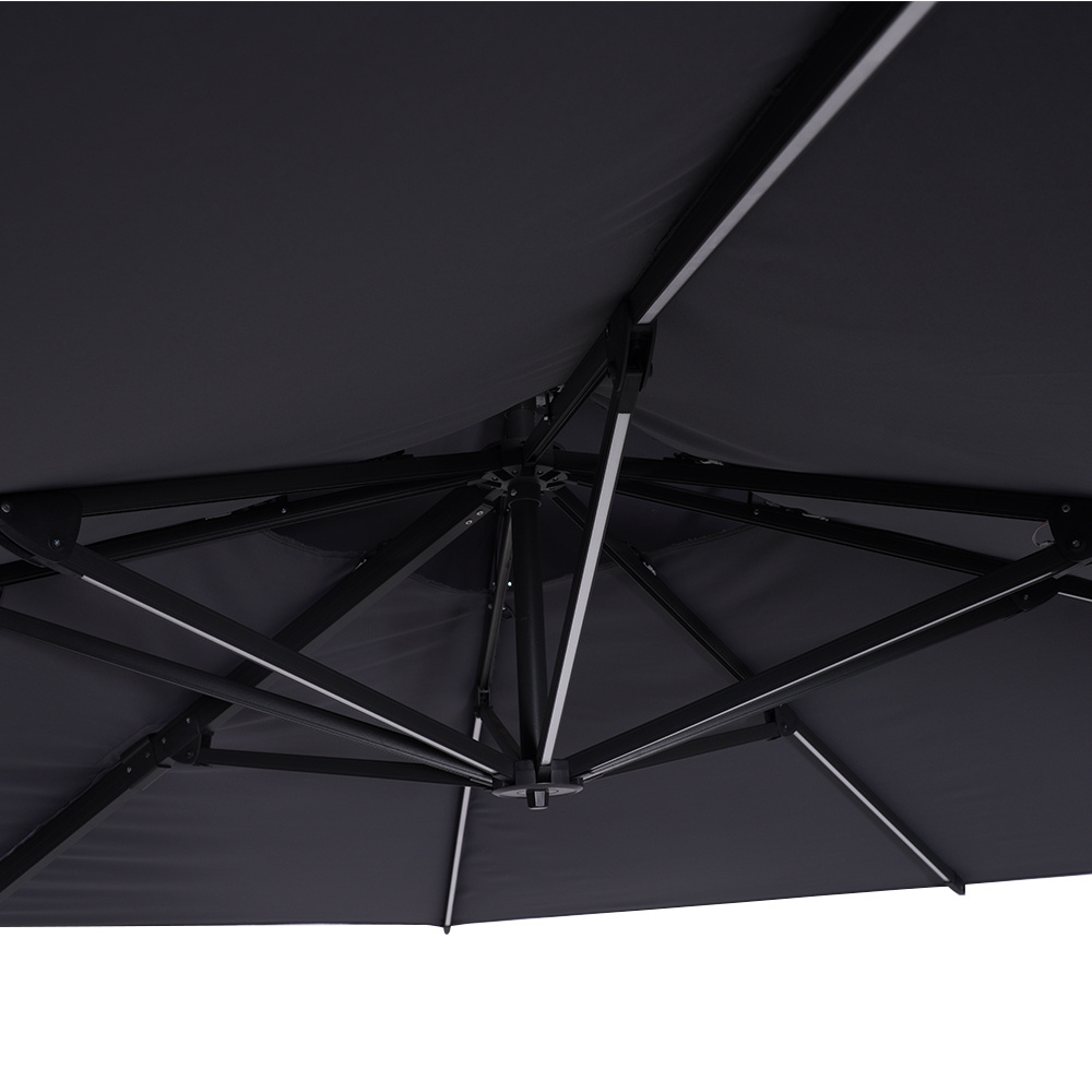 cantilever led large patio garden solar umbrella with lights