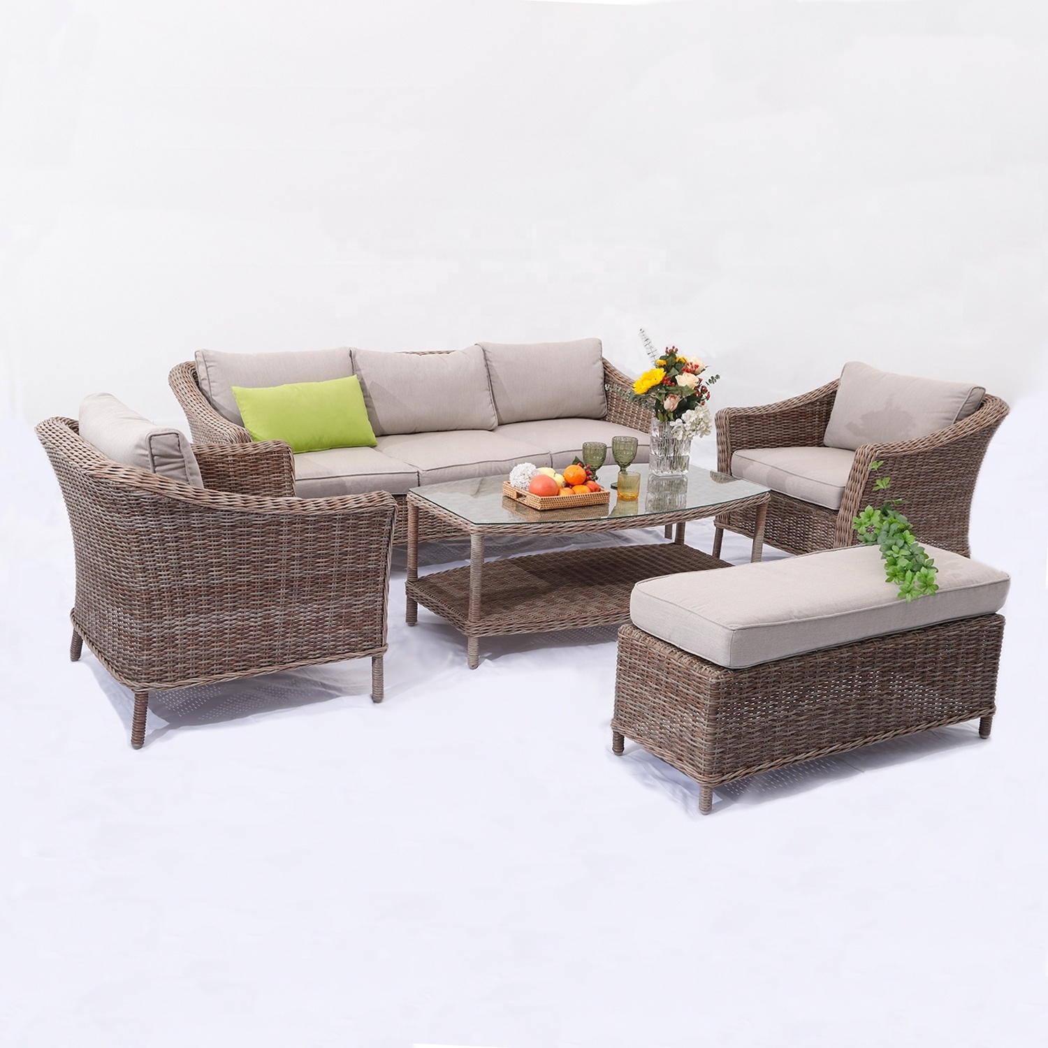 5 pieces wicker garden outdoor restaurant furniture china outdoor garden set sofa set