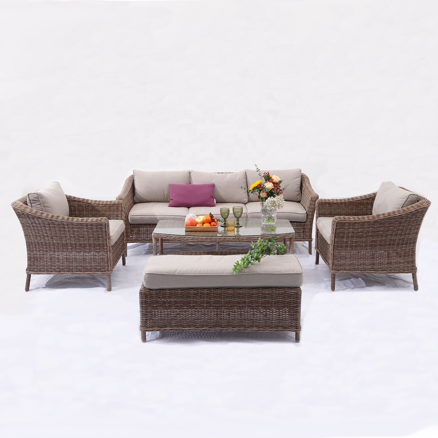 5 pieces wicker garden outdoor restaurant furniture china outdoor garden set sofa set