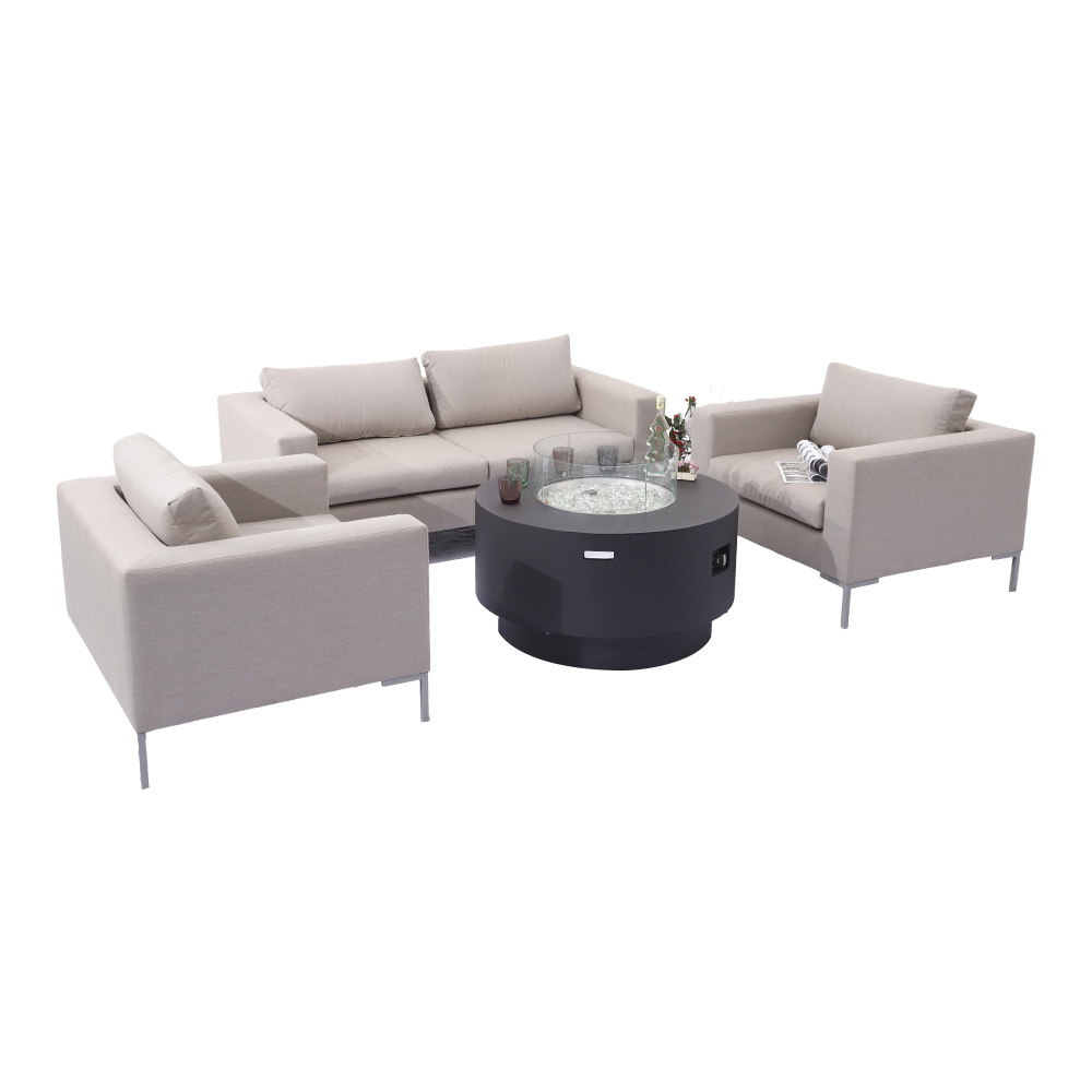 MIA Factory Custom Modern Outdoor Sofa Garden Furniture Set and Dining Table with Fire Pit