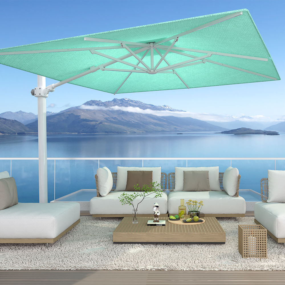 MIA Outdoor Parasols Garden Aluminum Cantilever 3m Patio Umbrella with Lighting for Terrace