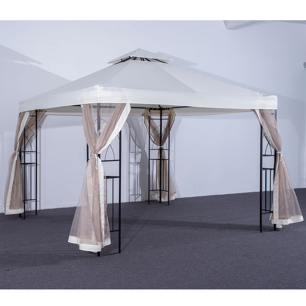 MIA Outdoor Commercial Steel Frame Pavilions Backyard Gazebo with Mosquito Net