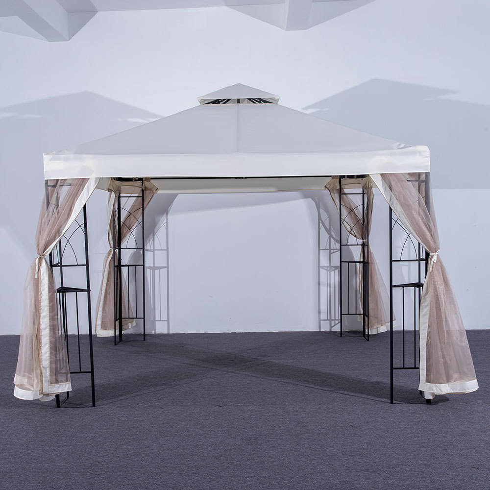 MIA Outdoor Commercial Steel Frame Pavilions Backyard Gazebo with Mosquito Net