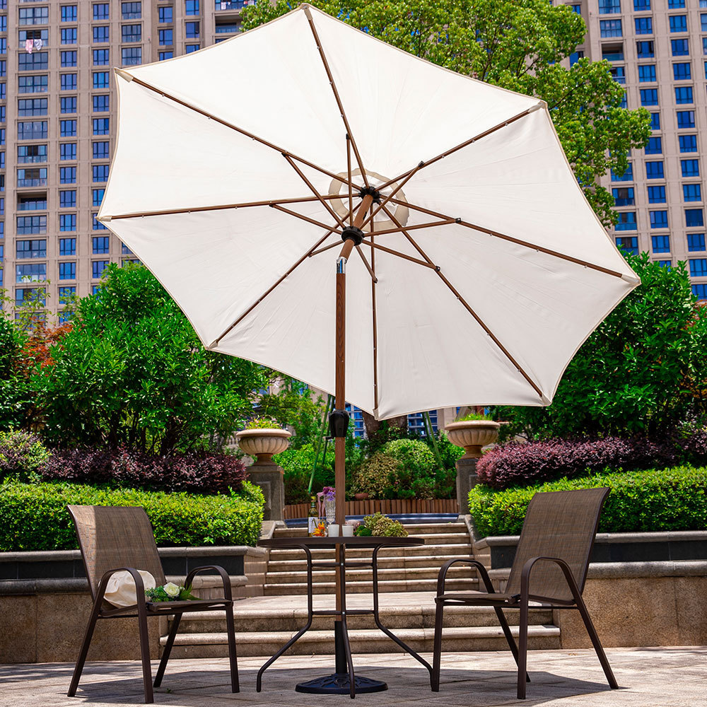 MIA Garden Parasols White Adjustable Patio Umbrella