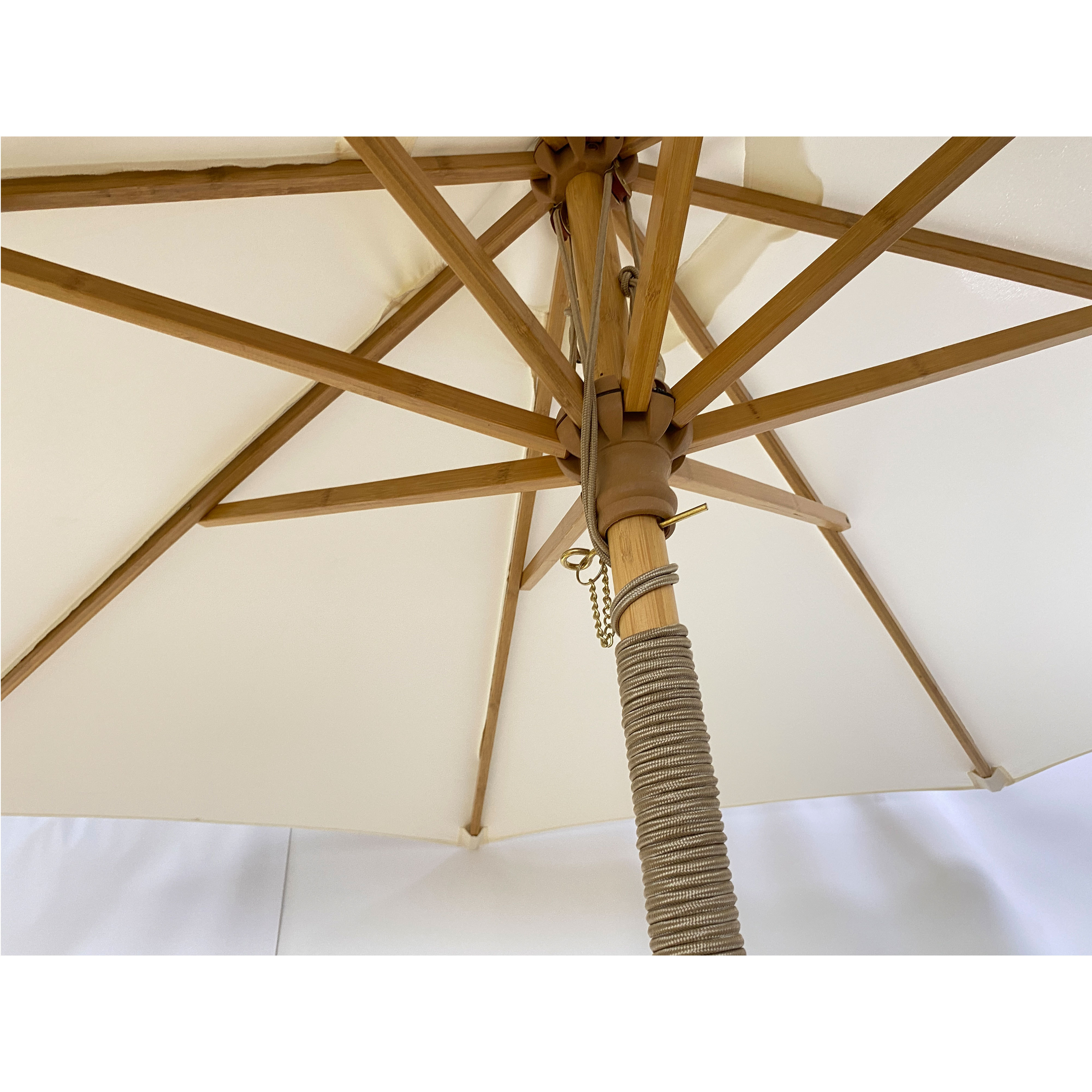 MIA ECO Friendly Wood Pulley Umbrella Bamboo Outdoor Patio Umbrella Garden