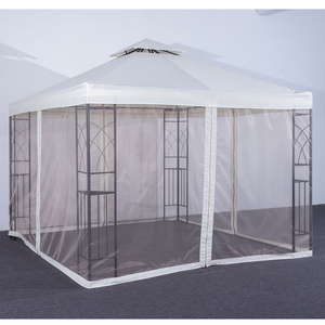 MIA Outdoor Waterproof Steel Frame Pavilion Garden Gazebo with Mosquito Net Windproof Curtain