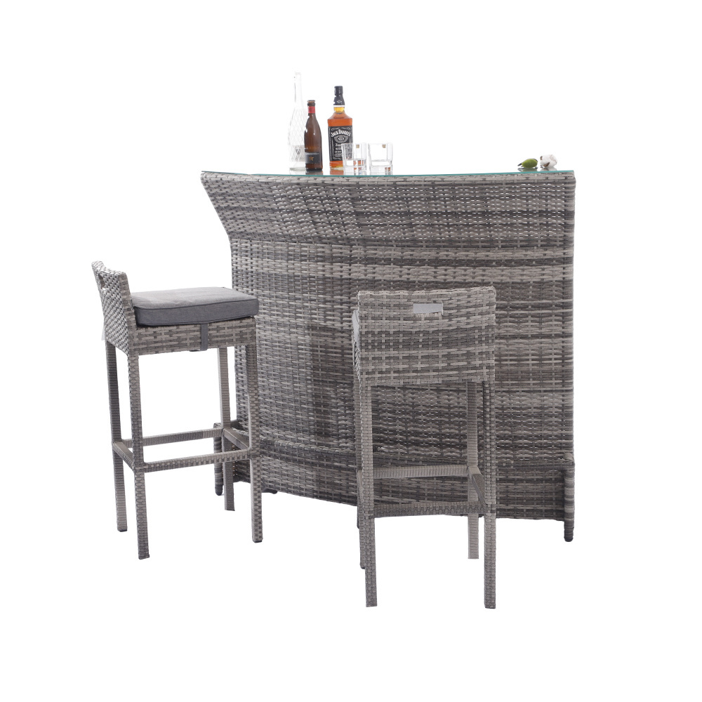 New Style Garden Furniture Home Bar and High Chairs Outdoor Barstool Metal Frame Garden Rattan Furniture