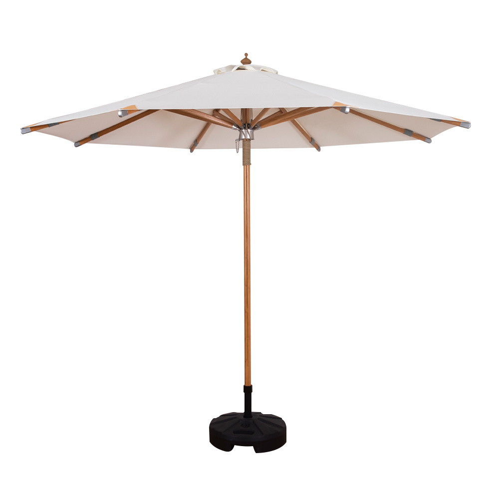 Commercial luxury outdoor patio garden umbrella wooden parasol for restaurant