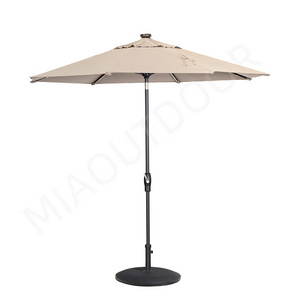 MIA auto-tilt crank outdoor solar led patio garden fiberglass umbrella with led light