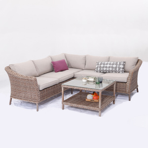 Modern outdoor chaise lounge wicker rattan cast aluminum garden furniture 3pcs bistio furniture sofa set